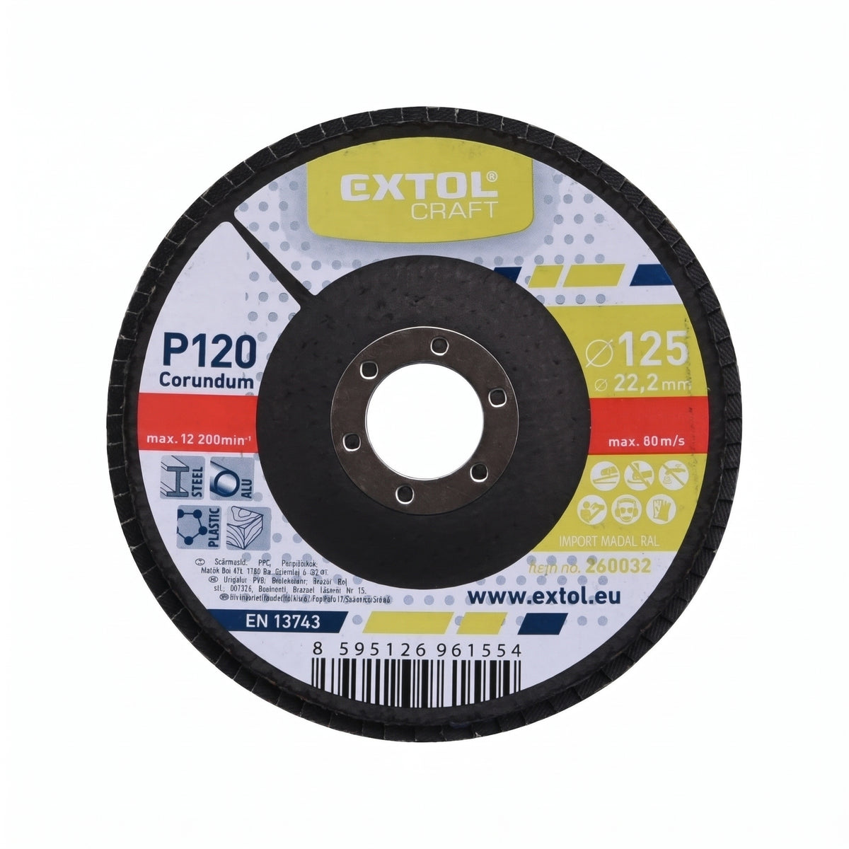 DISCO LAMINADO TIPO FLAP 5" P120 EXTOL
