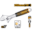 Llave ajustable de 10" con mango ergonómico en marca INGCO, HADW131108