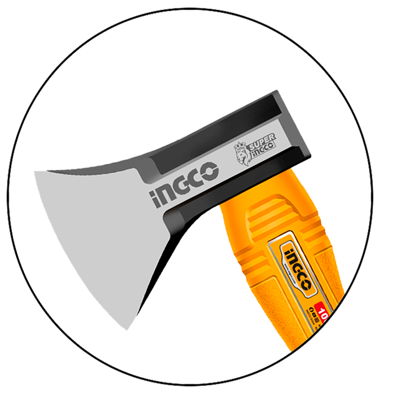 Hacha de 1,000 gramos con mango ergonómico en marca INGCO, HAX0811000