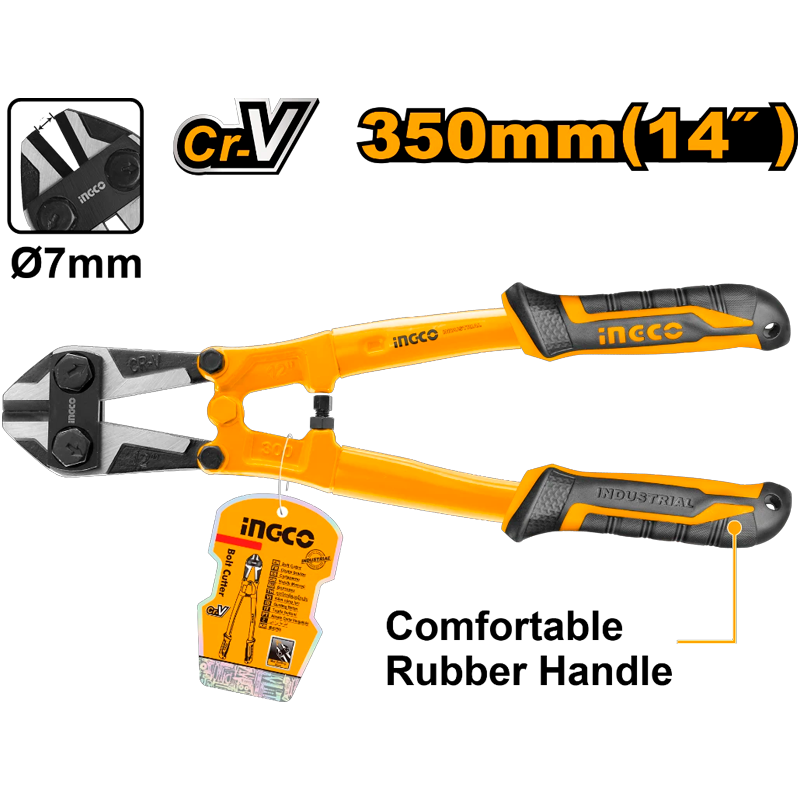 Corta pernos de 14" con reforzamiento de hule, en marca INGCO, HBC0814