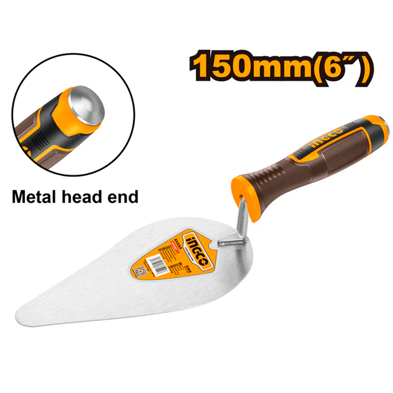 Cuchara para albañil de 6" con mango ergonómico en marca INGCO, HBT618