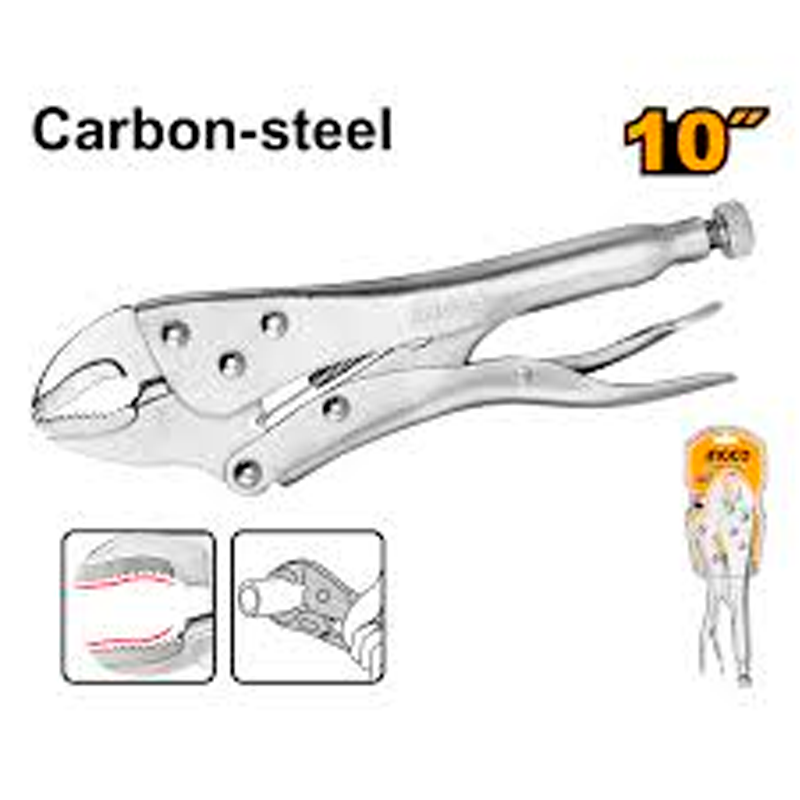 Alicate de presión con quijada curva de 10" en marca INGCO,  HCJLW0210