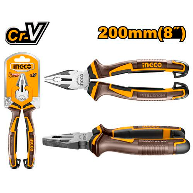 Alicate para electricista de 8" en marca INGCO, HCP28208