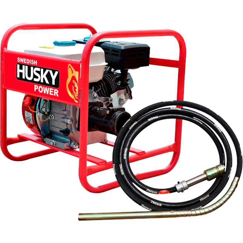 Vibrador para concreto de gasolina, 4 tiempos, 6.5 Hp, en marca SWEDISH HUSKY, HKV386-65