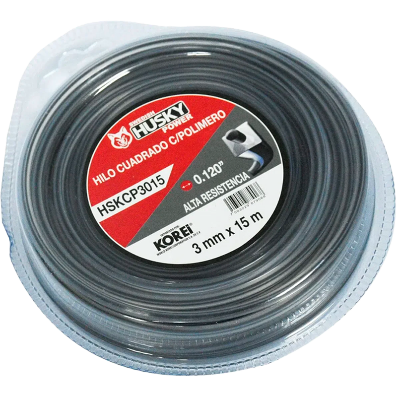Hilo Con Polímero para chapeadora de 3 mm en marca SWEDISH HUSKY, HSKCP3015