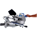 Sierra ingleteadora telescópica de 10 pulgadas con guía laser en marca HYUMAX, HXMS15L