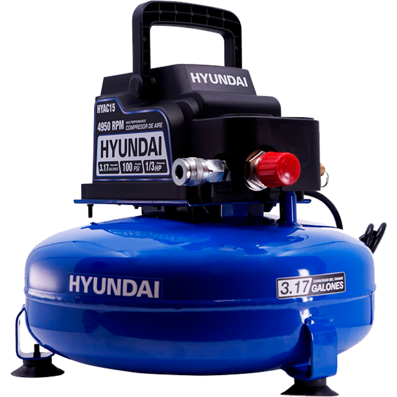 Mini compresor de 12 Litros, 1/3hp, en marca HYUNDAI, HYAC15