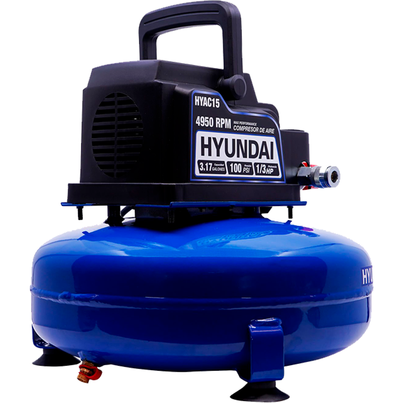 Mini compresor de 12 Litros, 1/3hp, en marca HYUNDAI, HYAC15