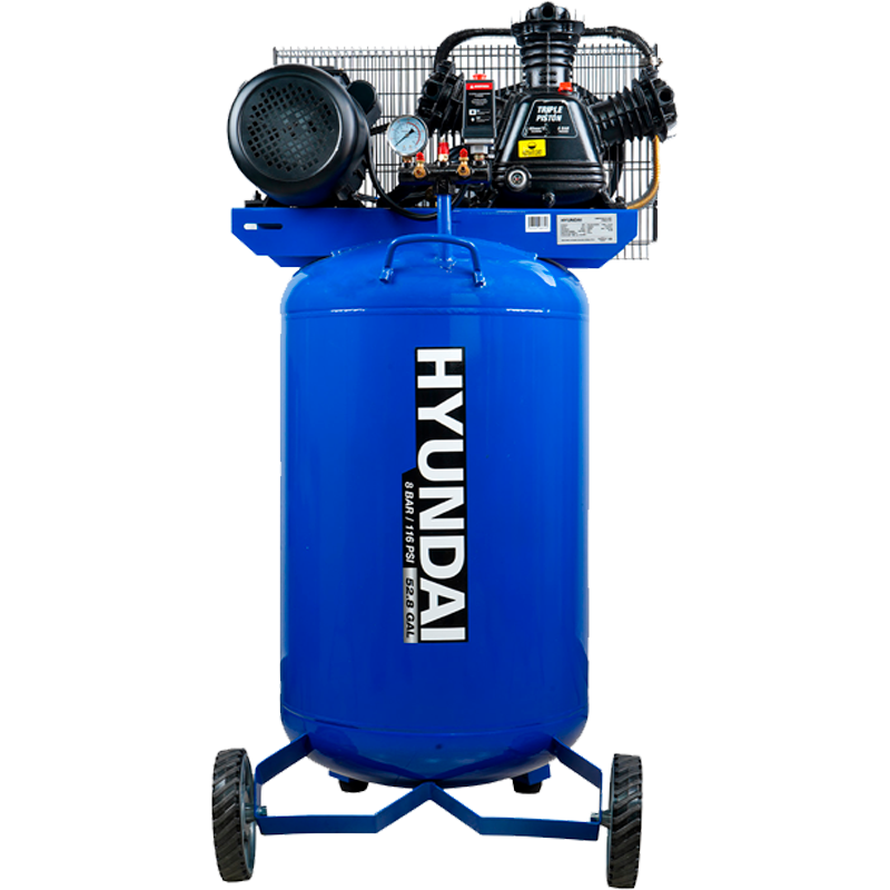 Compresor de 200 Litros, 4 Hp, en marca HYUNDAI, HYAC210V