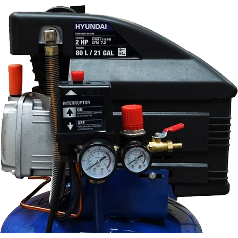 Compresor de 80 litros, 2 Hp, en marca HYUNDAI, HYAC80V