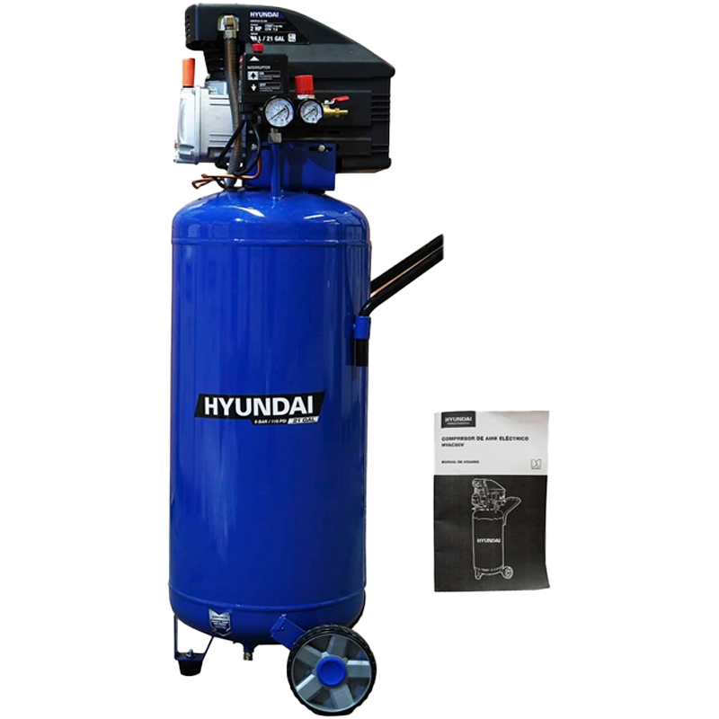 Compresor de 80 litros, 2 Hp, en marca HYUNDAI, HYAC80V