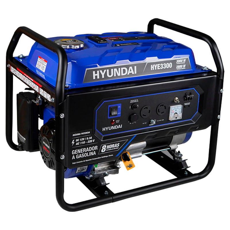 Generador de gasolina 3,000 Watts, en marca HYUNDAI, HYE3300