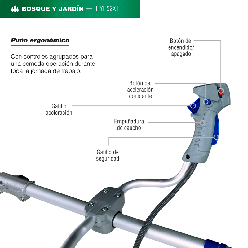 Chapeadora de 2.5 Hp, 2 tiempos en marca HYUNDAI, HYH52XT