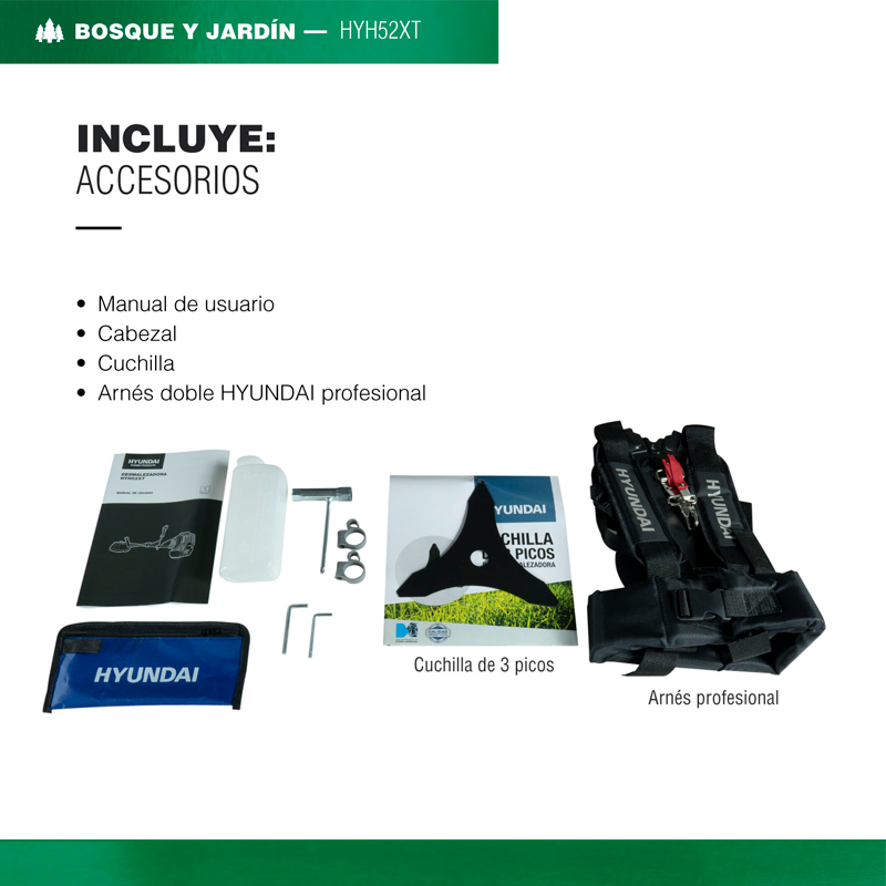 Chapeadora de 2.5 Hp, 2 tiempos en marca HYUNDAI, HYH52XT