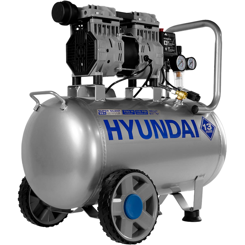 Compresor eléctrico de 50 Litros, libre de mantenimiento, 1 Hp en marca HYUNDAI, HYK2550
