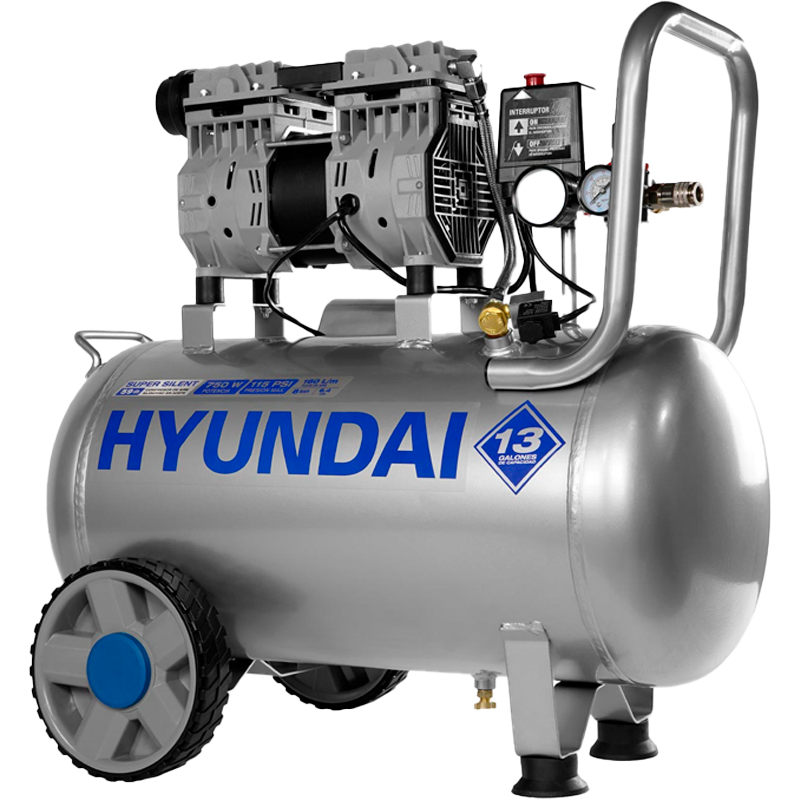 Compresor eléctrico de 50 Litros, libre de mantenimiento, 1 Hp en marca HYUNDAI, HYK2550
