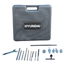 Combo de barreno percutor de 1/2" y esmeriladora 4 1/2" con accesorios y caja plastica, en marca HYUNDAI, HYK5000