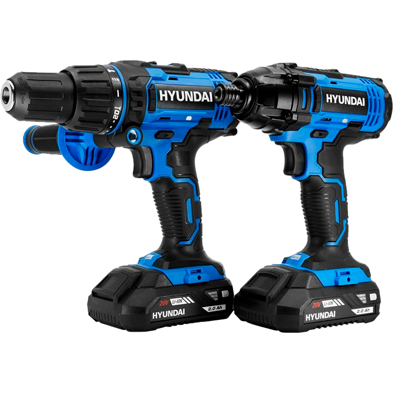 Kit de barreno y atornillador de impacto inalámbrico en marca HYUNDAI, HYKTAI20