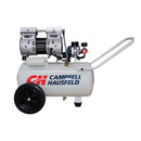 COMPRESOR SILENCIOSO DENTAL, 24 LITROS, 3CFM A 40PSI Y 2.2CFM A 90PSI, NO USA ACEITE, MOTOR 1HP. 120V. CAMPBELL HAUSFELD