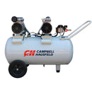 COMPRESOR SILENCIOSO DENTAL, 80 LITROS, 5.5CFM A 40PSI Y 4CFM A 90PSI. NO USA ACEITE, MOTOR 2HP. 120V. CAMPBELL HAUSFELD