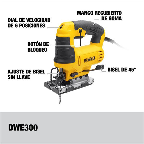 Sierra caladora industrial de 650 watts, Dewalt, dwe300-b3, DWE300-B3