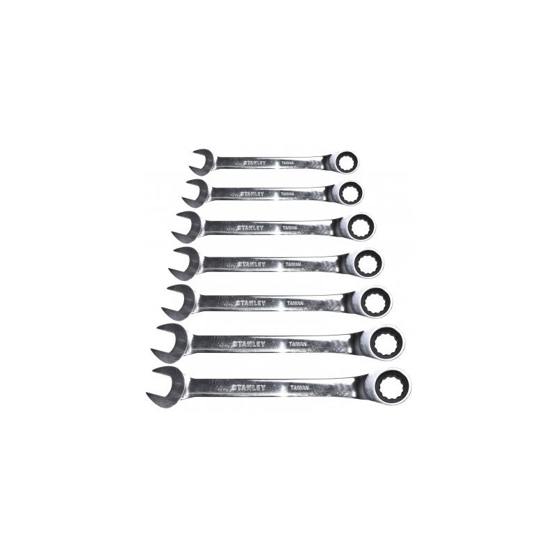 Juego de 7 llaves cola corona con ratch, milimetricas, Stanley, stmt74080, STMT74080