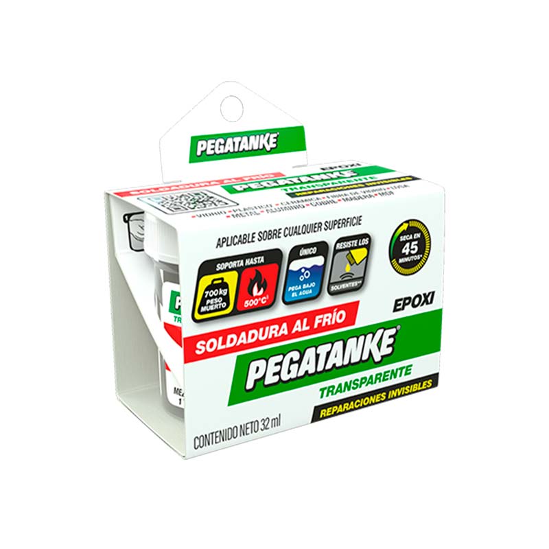 PEGAMENTO EPOXICO TRANSPARENTE, 32 ML, PARA REPARACIONES INVISIBLES EN LA INDUSTRIA, PEGA BAJO AGUA. PEGATANKE, PVPT040