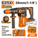ROTOMARTILLO SDS PLUS INALAMBRICO BRUSHLESS 25V, 4.5 J, CAP. MAX. 1-1/8 PLG, SIN BATERIA NI CARGADOR, BARE TOOL, RICOTA.