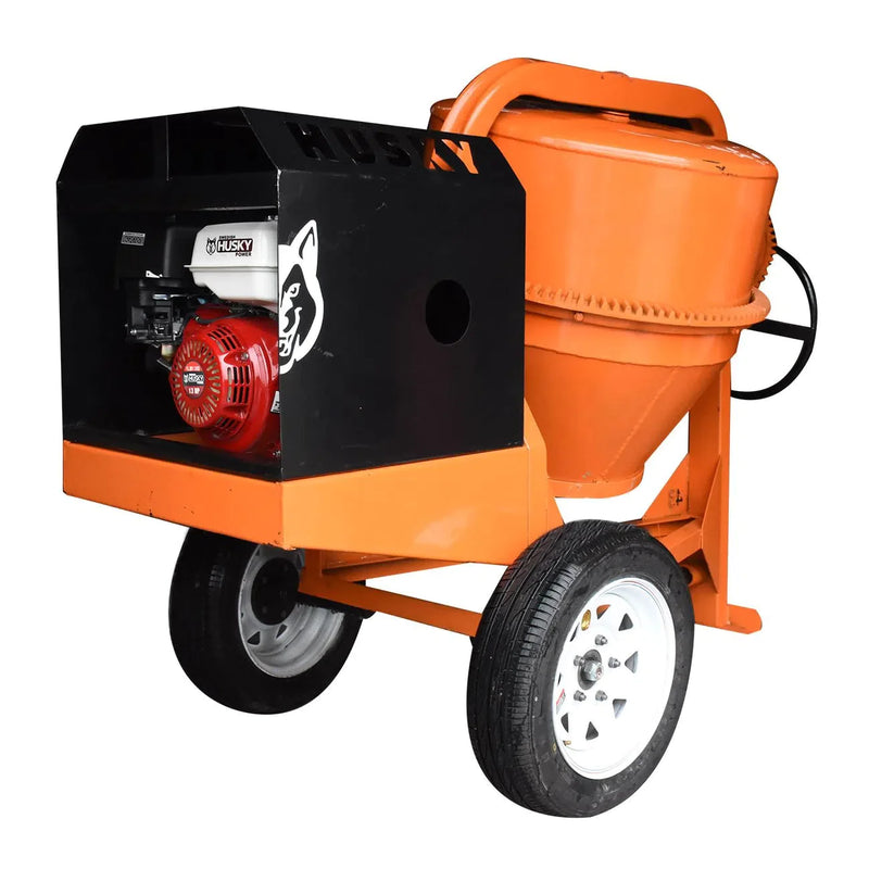 CONCRETERA DE 1 1/2 SACOS, 13 HP, 28-32 RPM, 455 LBS, 4 TIEMPOS, HUSKY, C6.MHKMM1S+RLM1300