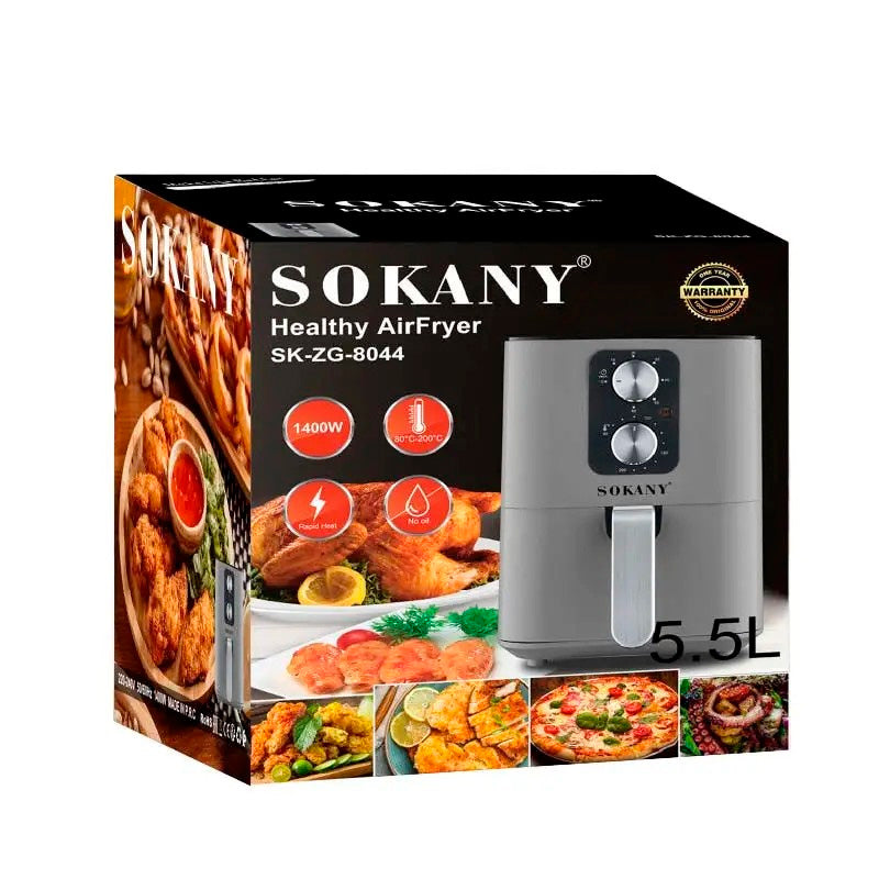 Freidora de aire de 1400 watts, Sokany, SK-ZG-8044