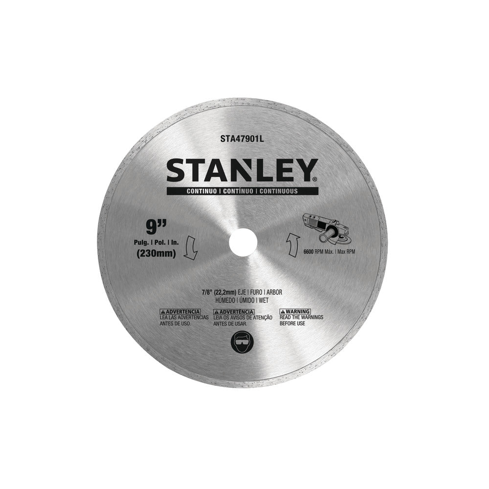 DISCO DIAMANTADO, 9 PULGADAS, BORDE CONTINUO. MARCA STANLEY, STA47901L