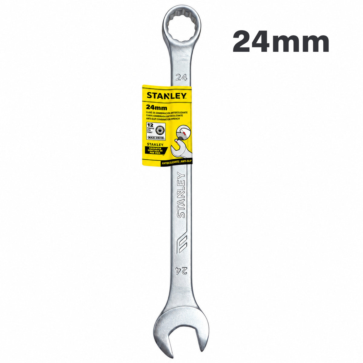 LLAVE DE COMBINADA ANTI-SLIP, 24 MILIMETROS, 12 PUNTOS. MARCA STANLEY, STMT72821