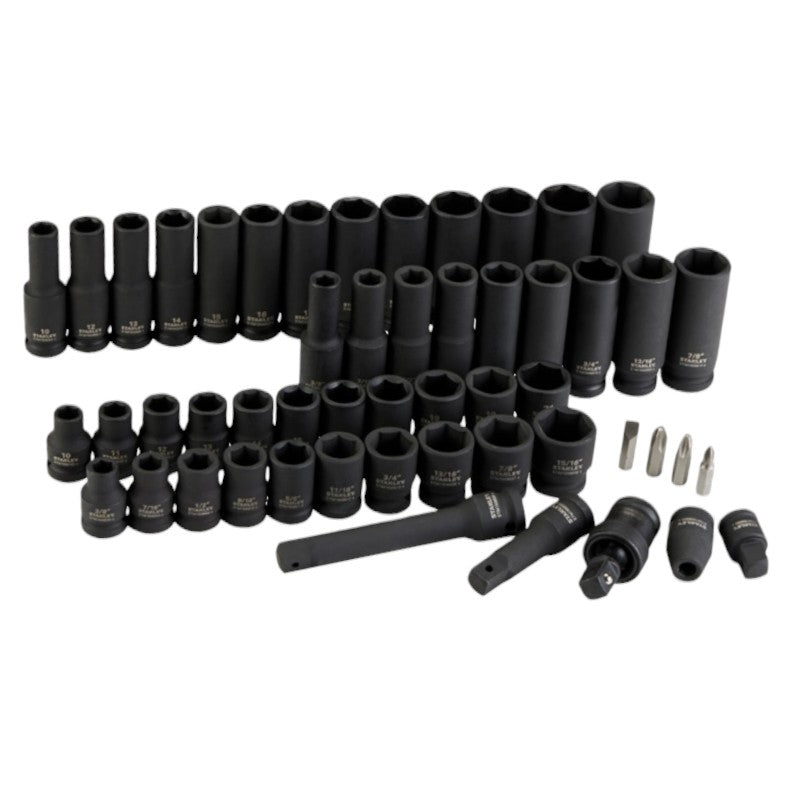 JUEGO DE COPAS DE IMPACTO DE 52 PIEZAS, RAIZ DE 1/2 PLG, STANLEY, STMT74738CCT