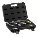 JUEGO DE 45 PIEZAS, RAIZ DE 3/8 PULGADA, COPAS 6 PUNTOS, MILIMETRICAS CON MALETA PLASTICA. STANLEY