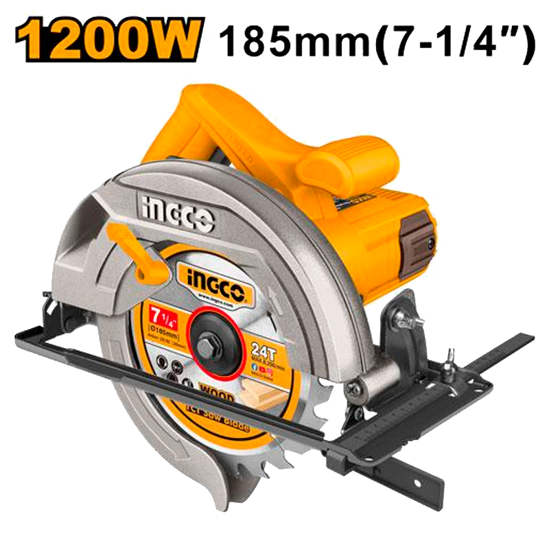 Sierra circular eléctrica 7 1/4 plgs, Ingco, UCS18578