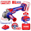 Esmeriladora inalámbrica de 4 1/2 de 20 voltios, sin carbones, Emtop, ULAG211541