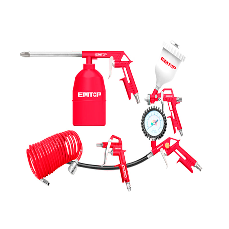 KIT DE 5 HERRAMIENTAS NEUMATICAS, EMTOP, ULATLS0503
