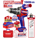 Barreno percutor inalámbrico de 20 voltios, 166 NM, Emtop, ULCIDL201668