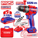 Barreno percutor inalámbrico de 1/2 plg, 20 voltios, sin carbones, Emtop, ULCIDL20668