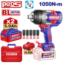 Llave de impacto inalámbrica de 3/4 plgs de 20 voltios, 1050 NM, Emtop, ULCIWL20105