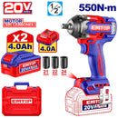 LLAVE DE IMPACTO INALAMBRICA 1/2, 20V, BRUSHLESS, TORQUE 550NM. SIN BATERIA NI CARGADOR, BARE TOOL. EMTOP
