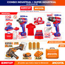 COMBO DE PULIDORA, BARRENO, ATORNILLADOR DE IMPACTO, LINTERNA, CARTUCHERA Y PLAYERA. RICOTA-EMTOP