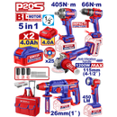 Kit de 5 herramientas inalámbricas de 20 voltios, Emtop, ULCKL2059