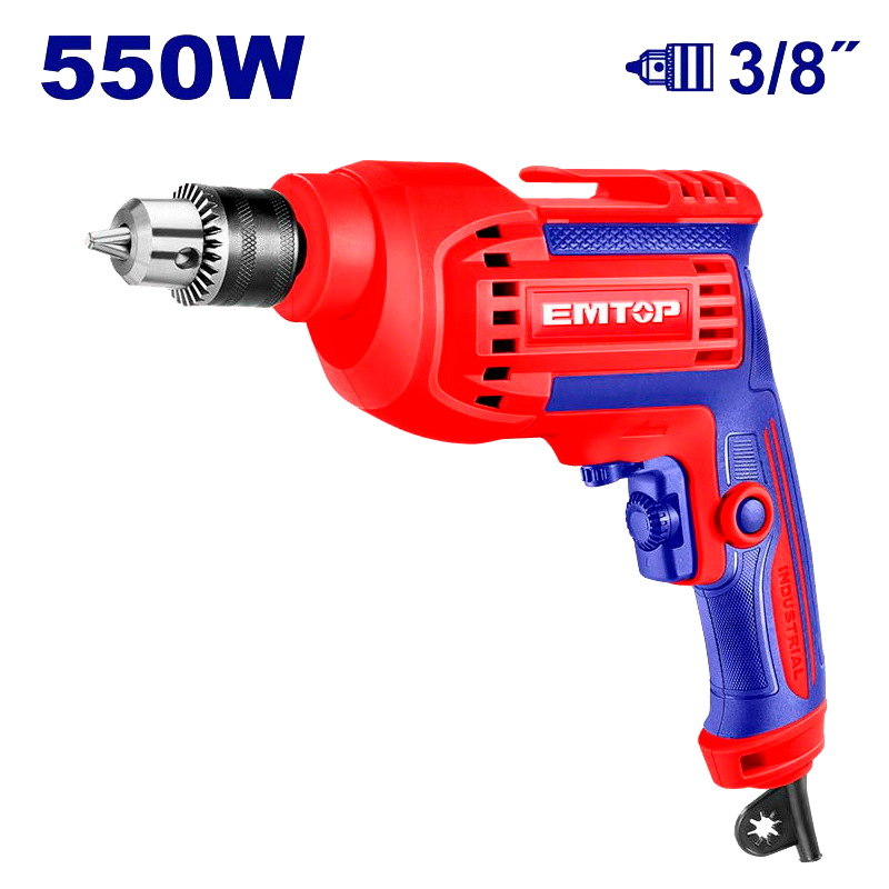 Taladro rotacional de 3/8 plgs 550 watts Emtop ULEDL556