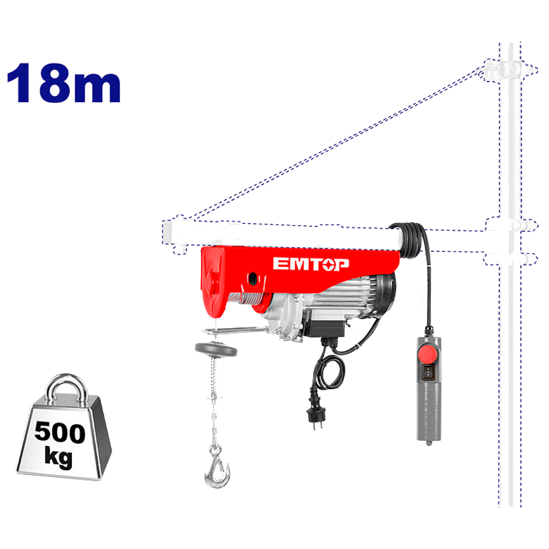 Polipasto eléctrico de 1/2 tonelada Emtop ULEHT5001