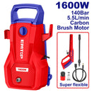 HIDROLAVADORA 1600W, 2030 PSI, FLUJO 5.5L/MIN, CON MANGUERA 5M Y PISTOLA, SISTEMA AUTO STOP. EMTOP