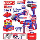 Kit de 3 herramientas inalámbricas de 20 voltios, Emtop, ULOSLI241198