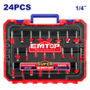 Cuchillas para router raíz 1/4 plg 24 piezas Emtop ULRRT24142