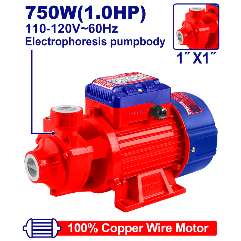 Bomba de agua eléctrica de 1 HP Emtop ULWPPV07501