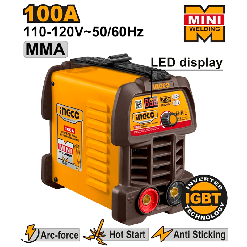 Mini soldadora de 100 amperios, Ingco, UMMA10049